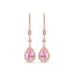 Bortwide Pear Cut Synthetic Morganite Sterling Silver Earrings