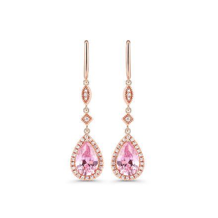 Bortwide Pear Cut Synthetic Morganite Sterling Silver Earrings