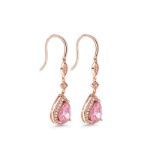 Bortwide Pear Cut Synthetic Morganite Sterling Silver Earrings