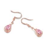 Bortwide Pear Cut Synthetic Morganite Sterling Silver Earrings