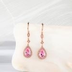 Bortwide Pear Cut Synthetic Morganite Sterling Silver Earrings