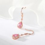 Bortwide Pear Cut Synthetic Morganite Sterling Silver Earrings