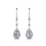 Bortwide Pear Cut Synthetic Morganite Sterling Silver Earrings