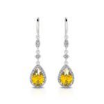 Bortwide Pear Cut Synthetic Morganite Sterling Silver Earrings