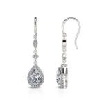 Bortwide Pear Cut Sterling Silver Drop Earrings