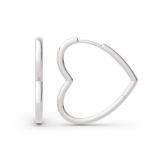 Bortwide Classic Heart Design Sterling Silver Hoop Earrings