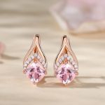 Bortwide Vintage Cushion Cut Synthetic Morganite Sterling Silver Earrings