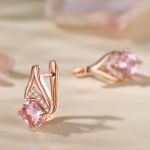 Bortwide Vintage Cushion Cut Synthetic Morganite Sterling Silver Earrings