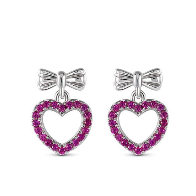 Bortwide "Bow & Heart" Sterling Silver Children's Earrings