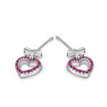 Bortwide "Bow & Heart" Sterling Silver Children's Earrings