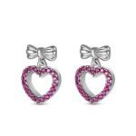 Bortwide "Bow & Heart" Sterling Silver Children's Earrings