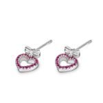 Bortwide "Bow & Heart" Sterling Silver Children's Earrings