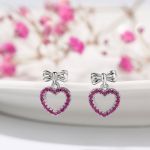 Bortwide "Bow & Heart" Sterling Silver Children's Earrings