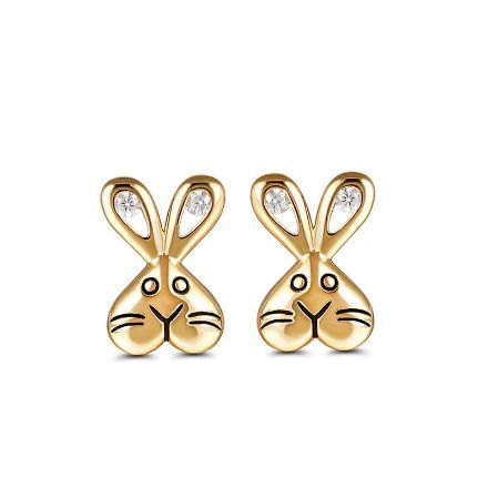 Bortwide "Adorable Bunny" Sterling Silver Children's Earrings