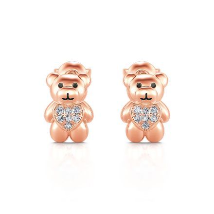 Bortwide "Tiny Bear" Teddy Bear Sterling Silver Stud Earrings