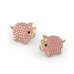Bortwide Cute Pig Design Sterling Silver Stud Earrings
