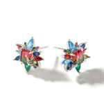 Bortwide "Blazing with Colour" Emerald Cut Sterling Silver Earrings