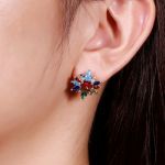 Bortwide "Blazing with Colour" Emerald Cut Sterling Silver Earrings