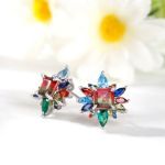 Bortwide "Blazing with Colour" Emerald Cut Sterling Silver Earrings