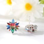 Bortwide "Blazing with Colour" Emerald Cut Sterling Silver Earrings