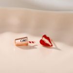 Bortwide "Coke Lover" Red Lips & Coke Sterling Silver Stud Earrings