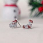 Bortwide "Santa Claus&Christmas Stocking" Sterling Silver Mismatched Stud Earrings