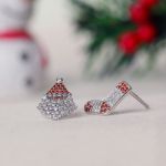 Bortwide "Santa Claus&Christmas Stocking" Sterling Silver Mismatched Stud Earrings