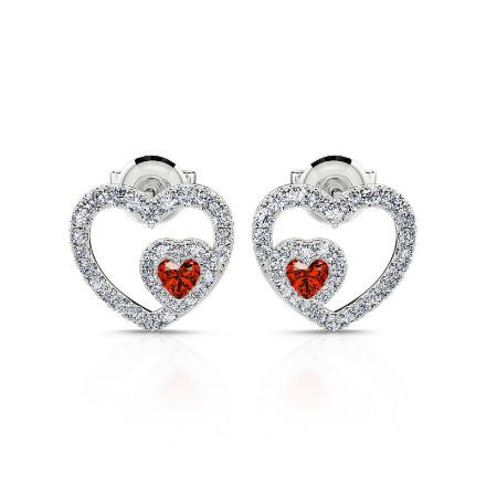 Bortwide "Brilliance Love" Heart Cut Sterling Silver Stud Earrings