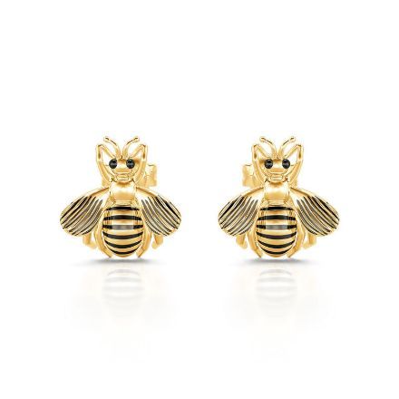 Bortwide "Guide the Life" Honey Bee Sterling Silver Earrings