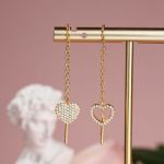 Bortwide "Dangle Heart" Sterling Silver Threader Earrings