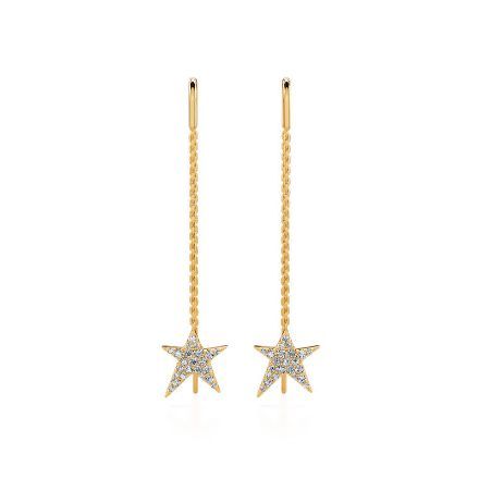 Bortwide "Dancing Star" Sterling Silver Threader Earrings