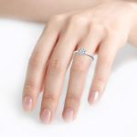 Bortwide Round Cut Solitaire Sterling Silver Ring