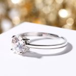 Bortwide Round Cut Solitaire Sterling Silver Ring