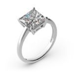 Bortwide Princess Cut Solitaire Sterling Silver Ring