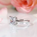 Bortwide Princess Cut Solitaire Sterling Silver Ring