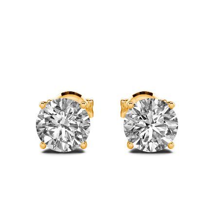 Bortwide Round Cut Sterling Silver Stud Earrings