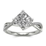 Bortwide Twist Princess Cut Sterling Silver Ring