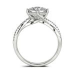 Bortwide Twist Princess Cut Sterling Silver Ring