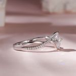 Bortwide Twist Princess Cut Sterling Silver Ring