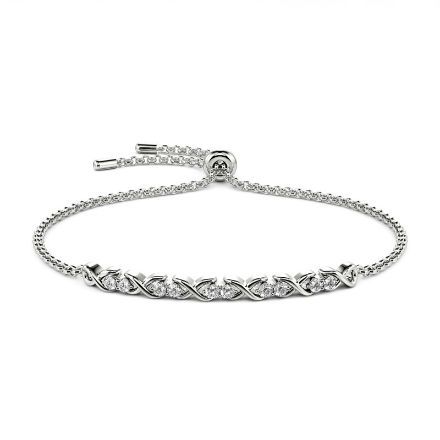 Bortwide Infinity Round Cut Sterling Silver Bracelet