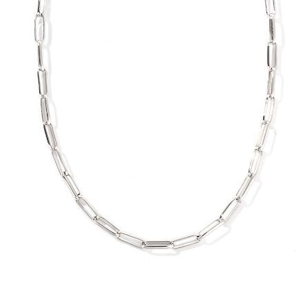 Bortwide Unique Design Sterling Silver Paperclip Chain Necklace