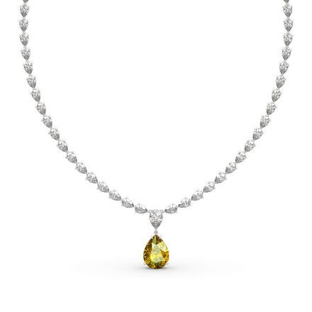 Bortwide "Be Your Princess" Pear Cut Sterling Silver Necklace