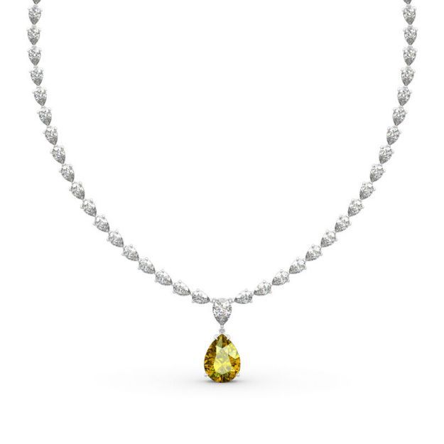 Bortwide "Be Your Princess" Pear Cut Sterling Silver Necklace