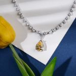 Bortwide "Be Your Princess" Pear Cut Sterling Silver Necklace