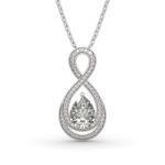 Bortwide "Infinity Love" Pear Cut Sterling Silver Necklace