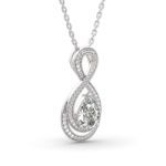 Bortwide "Infinity Love" Pear Cut Sterling Silver Necklace