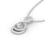 Bortwide "Infinity Love" Pear Cut Sterling Silver Necklace