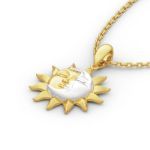 Bortwide "Sun ＆ Moon" Two Tone Design Sterling Silver Necklace