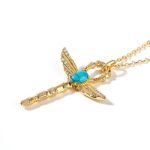 Bortwide "Ankh" Ancient Egyptian Scepter Turquoise Pendant Sterling Silver Necklace