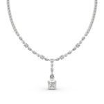 Bortwide "Gorgeous Beauty" Princess Cut Sterling Silver Necklace